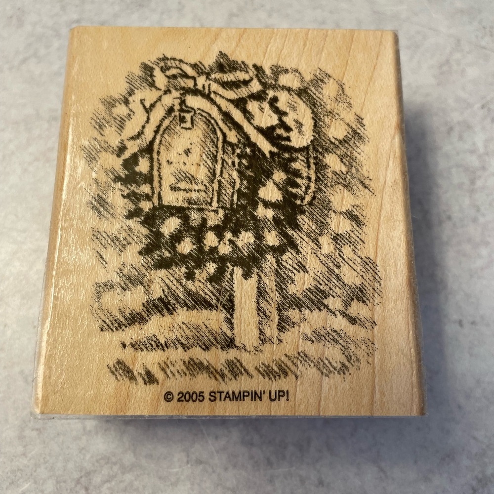 Stampin' Up! Always On My Mind Mailbox Wood Mounted Rubber Stamp 2005 New Unused